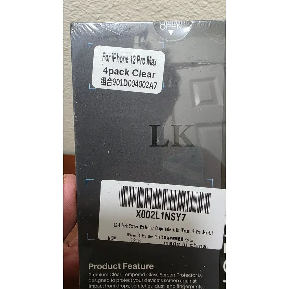 NWT LK Premium Tempered Glass Screen Protector For iPhone 12 Pro Max 4-Pack Clea